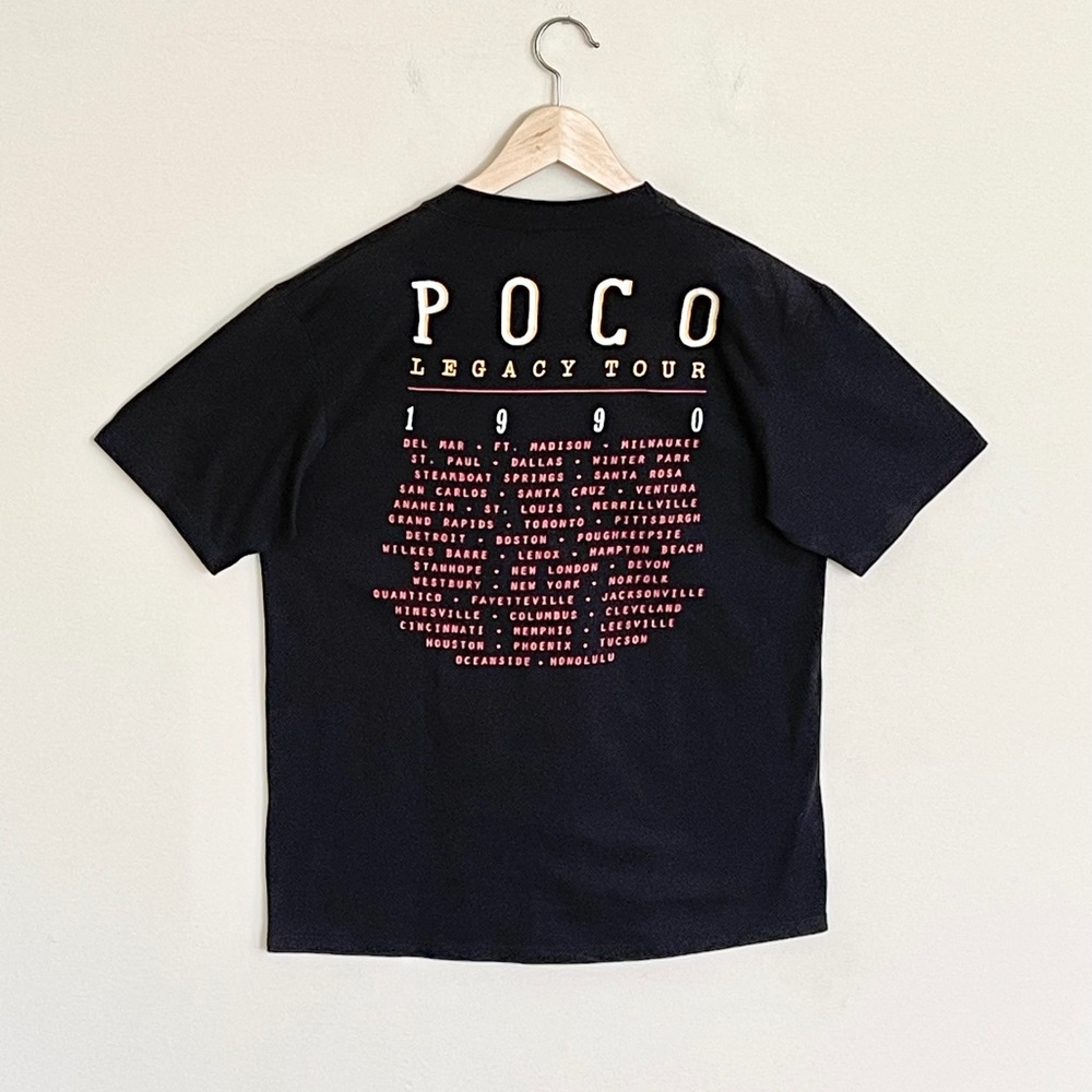 Vintage Poco 1990 Legacy Tour Horse Graphic Black Band T Shirt Adult size Large - Picture 8 of 12